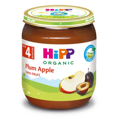 Пюре фруктове HiPP Organic Сливи з яблуками з 4 місяців,125 г