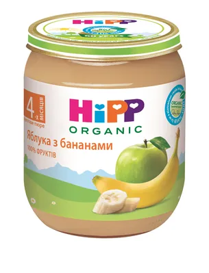 Пюре фруктове HiPP Organic Яблука з бананами з 4 місяців,125 г