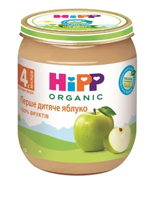 Пюре фруктове HiPP Organic Перше дитяче Яблуко з 4 місяців,125 г