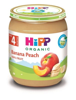 Пюре фруктовое HiPP Organic Бананы с персиками, 125 г