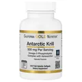 Олія криля California Gold Nutrition Antarctic Krill 500 мг смак полуниці та лимона, 120 капсул із риб'ячого желатину