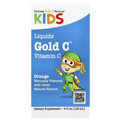 Вітамін C для дітей California Gold Nutrition Kids Gold C рідкий смак апельсин, 118 мл
