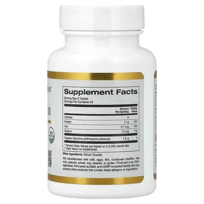 Спіруліна органічна California Gold Nutrition Organic Spirulina таблетки №60