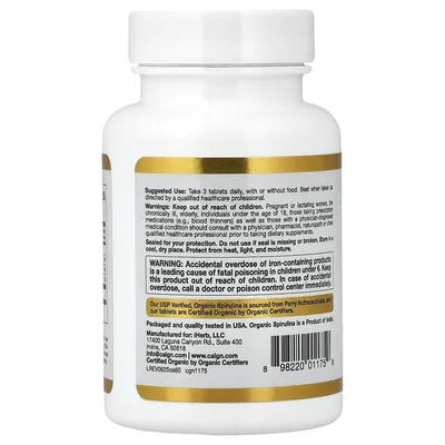 Спіруліна органічна California Gold Nutrition Organic Spirulina таблетки №60