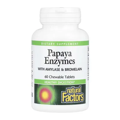 Ферменти папаї Natural Factors Papaya Enzymes, 60 жувальних таблеток