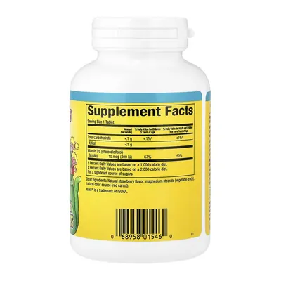 Вітамін D3 для дітей Natural Factors Vitamin D3 10 мкг (400 МО) ягідний букет жувальні таблетки №250
