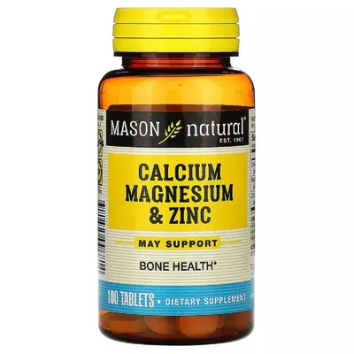 Кальцій, магній та цинк Mason Natural Calcium Magnesium & Zinc, 100 таблеток