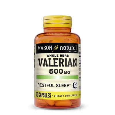 Валеріана Mason Natural Whole Herb Valerian 500 мг, 60 капсул
