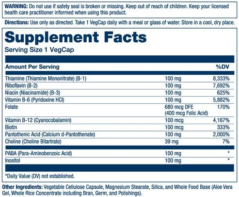 Вітаміни групи В Solaray Vitamin B-Complex 100 вег. капсули №100