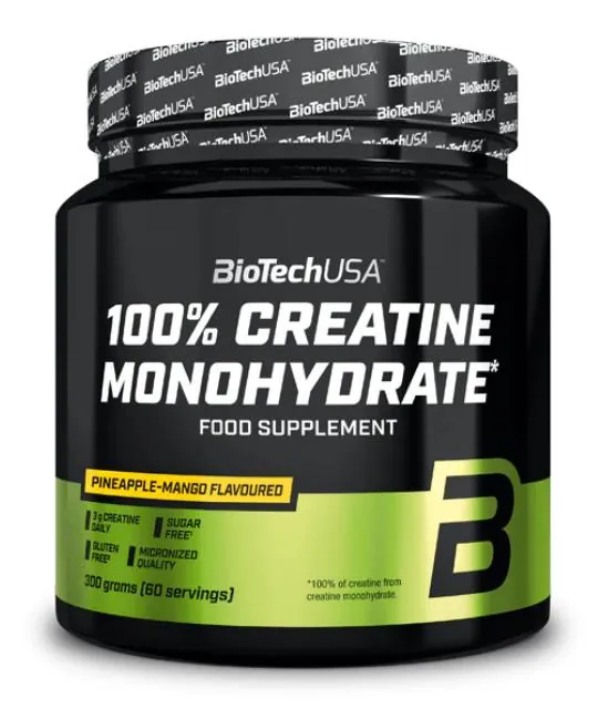 Креатин Biotech 100% Creatine Monohydrate ананас-манго, банка 300 г