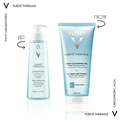 Гель для умывания Vichy Purete Thermale освежающий очищающий для всех типов кожи, даже чувствительной, 200 мл