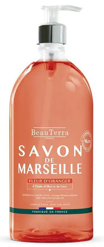 Мыло жидкое BeauTerra Марсельский апельсиновый цвет, 1 л