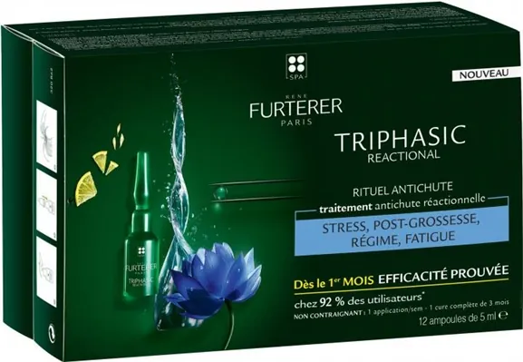Сироватка для волосся Rene Furterer Triphasic Sudden проти випадіння, 12 шт х 5 мл