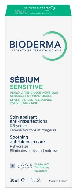 Крем для обличчя Bioderma Sebium Sensitive для схильної до акне шкіри, 30 мл