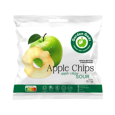 Чипси яблучні Garden Gadz Apple Chips Sour з кислинкою, 25 г
