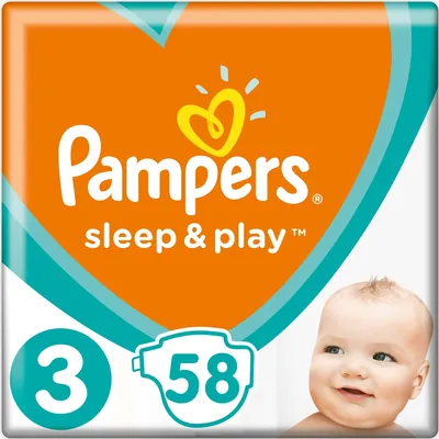 Підгузки дитячі Pampers Sleep & Play розмір 3, 6-10 кг, 58 шт