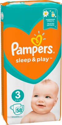 Підгузки дитячі Pampers Sleep & Play розмір 3, 6-10 кг, 58 шт