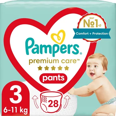 Підгузки-трусики Pampers Premium Care Pants дитячі розмір 3, 6-11 кг, 28 шт