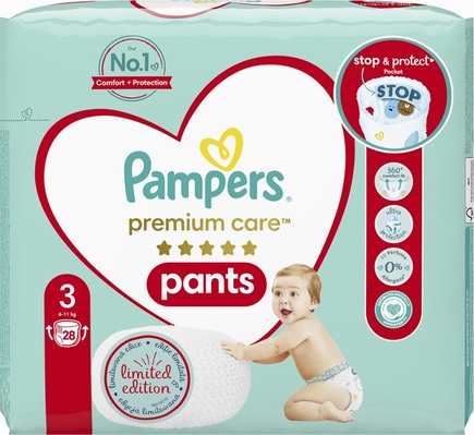 Подгузники-трусики Pampers Premium Care Pants детские размер 3, 6-11 кг, 28 шт