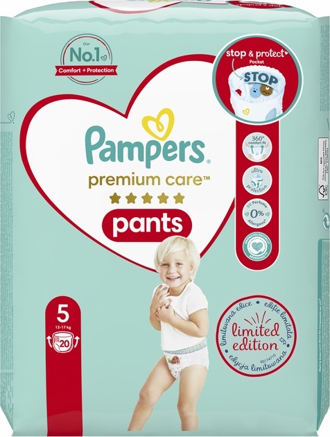 Подгузники-трусики Pampers Premium Care Pants детские размер 5, 12-17 кг, 20 шт