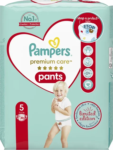 Підгузки-трусики Pampers Premium Care Pants дитячі розмір 5, 12-17 кг, 20 шт