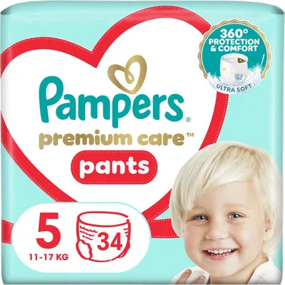 Підгузки-трусики Pampers Premium Care Pants дитячі розмір 5, 12-17 кг, 34 шт