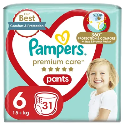 Підгузки-трусики Pampers Premium Care Pants дитячі розмір 6, 13-19 кг, 31 шт