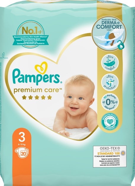 Подгузники детские Pampers Premium Care размер 3, 6-10 кг, 20 шт