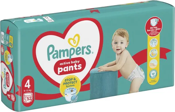 Підгузки-трусики Pampers Pants Active Baby дитячі розмір 4, 9-15 кг, 52 шт