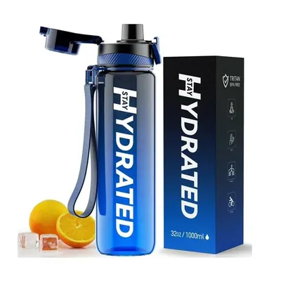 Пляшка для води Brave U Stay Hydrated Water Bottle синій-сірий, 1000 мл