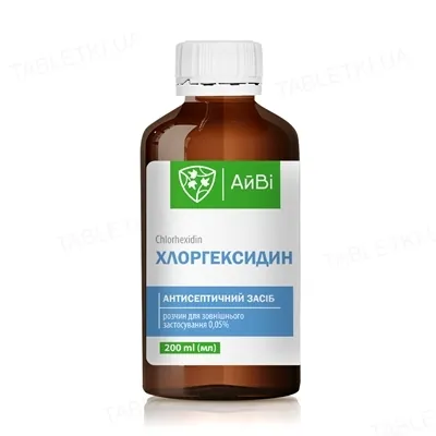 Хлоргексидин розчин д/зовн. заст. 0.05 % по 200 мл у флак. полім.