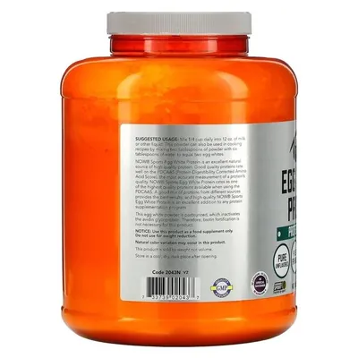 Протеїн яєчний Now Sports Egg White Protein, без смаку, 2268 г