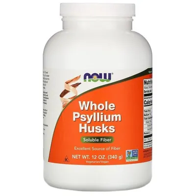 Псилліум (цілісна оболонка насіння подорожника) NOW Whole Psyllium Husks, 340 г