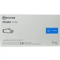 Рукавички оглядові Mercator Nitrylex Classic White нітрилові непудровані, розмір M, нестерильні, білі, 100 штук