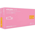 Рукавички оглядові Mercator Medical Nitrylex Pink нітрилові неопудрені, розмір XS, нестерильні, рожеві, 100 штук