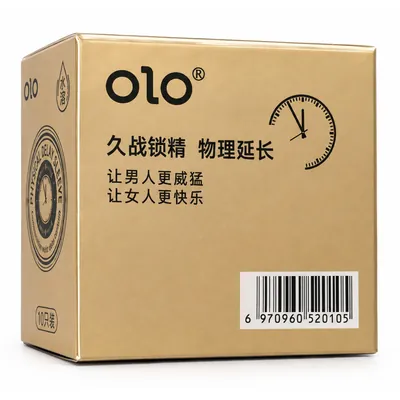 Презервативи OLO Physical Delay Sleeve ультратонкі з точками та ребрами з пролонгуючим ефектом, з ароматом крем-брюле, 10 штук