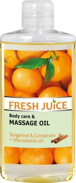 Олія Fresh Juice Tangerine & Cinnamon + Macadamia oil для догляду та масажу, 150 мл