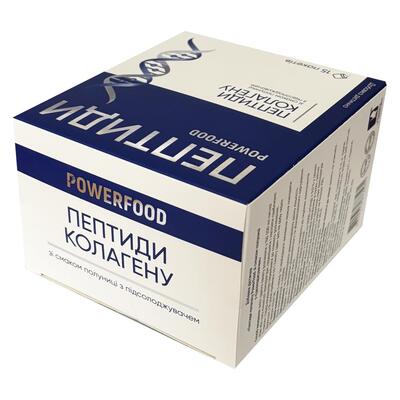 Пептиды коллагена POWERFOOD со вкусом клубники с подсластителем порошок в пакетах по 12000 мг №15