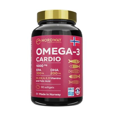 Омега 3 Кардио Nordway Omega-3 Cardio 1000 мг, 90 капсул