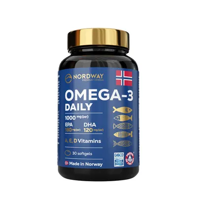 Омега 3 Дейлі Nordway Omega-3 Daily 1000 мг, 30 капсул