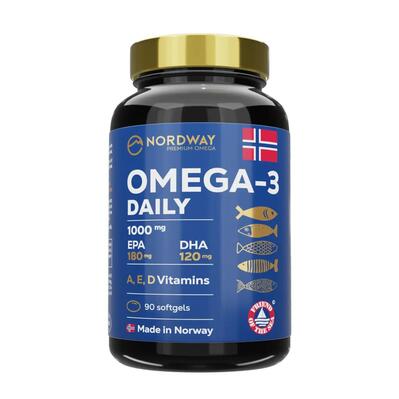 Омега 3 Дейли Nordway Omega-3 Daily 1000 мг, 90 капсул