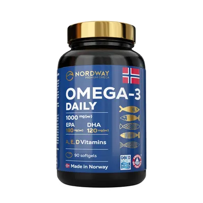 Омега 3 Дейлі Nordway Omega-3 Daily 1000 мг, 90 капсул