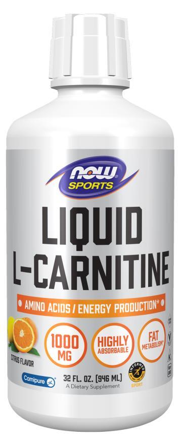 Амінокислота L-Карнітин NOW L-Carnitine Liquid 1000 мг цитрус, 946 мл