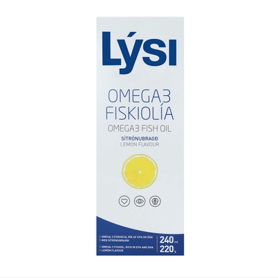 Омега-3 LYSI жидкая форма со вкусом лимона по 240 мл в стеклянной бутылке