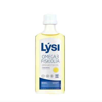 Омега-3 LYSI рідка форма зі смаком лимона по 240 мл у скляній пляшці
