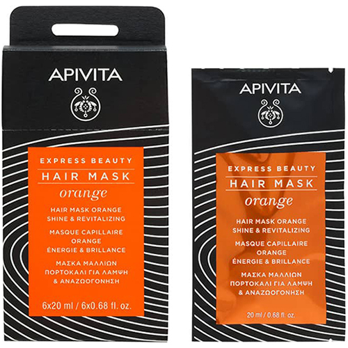 Маска для волосся Apivita Express Beauty Блиск і Оздоровлення з апельсином, 20 мл