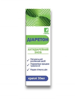 Діаретон краплі по 30 мл у флак.
