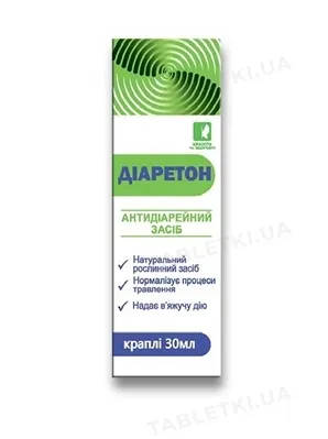 Діаретон краплі по 30 мл у флак.