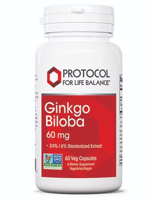 Гинкго Билоба Protocol for Life Balance Ginkgo Biloba 60 мг, 60 веганских капсул