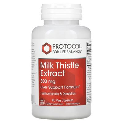 Расторопшая пятнистая Protocol for Life Balance Milk Thistle Extract 300 мг, 90 веганских капсул